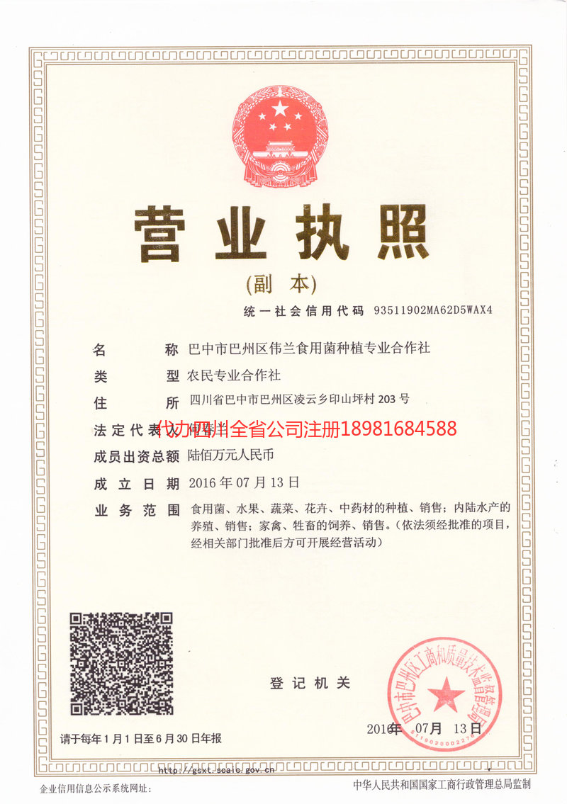 长春长春伟兰食用菌种植专业合作社